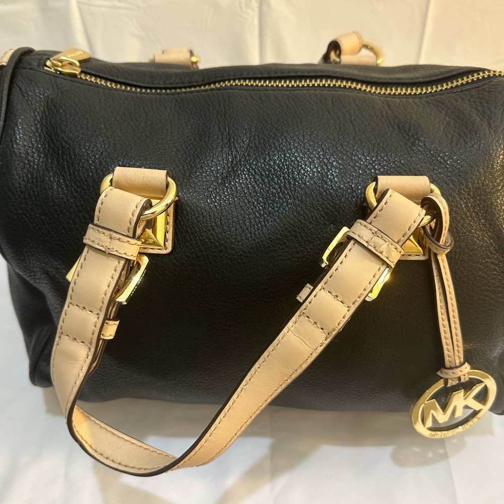 Michael Kors Black and Cream Satchel